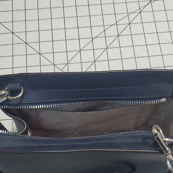 Michael Kors Dark Blue Crossbody Bag with Silver Accents - Picture 10 of 14